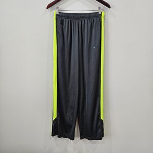 Nike Boys Youth Wide Leg Sweatpants XL Gray Neon Yellow Comfort Stretch Outdoor